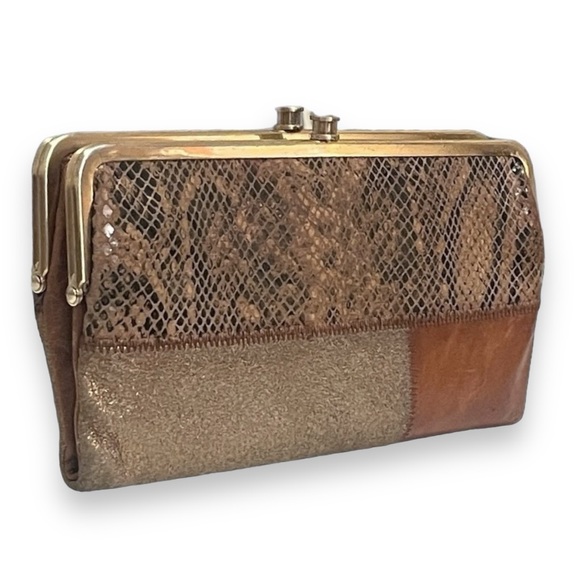 HOBO Handbags - Hobo Lauren Distressed Leather Patchwork Clutch Handbag